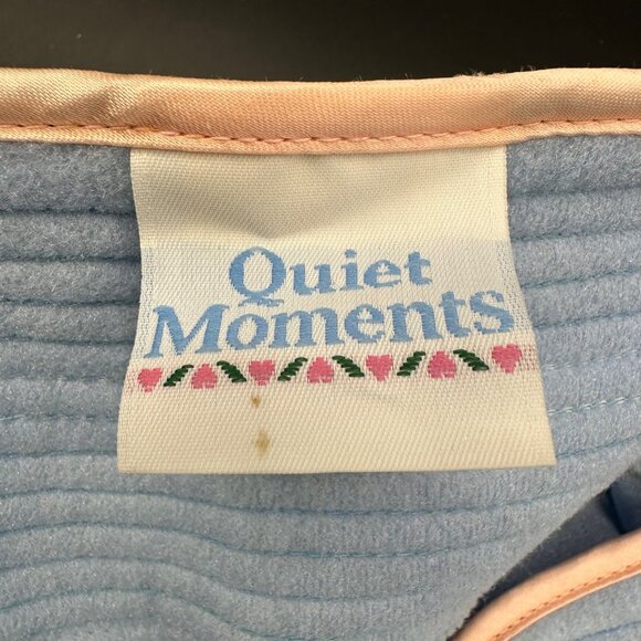 Vintage Blue Robe Duster Gown Quiet Moments 1980s Striped Pockets Size 3X USA - Picture 4 of 6